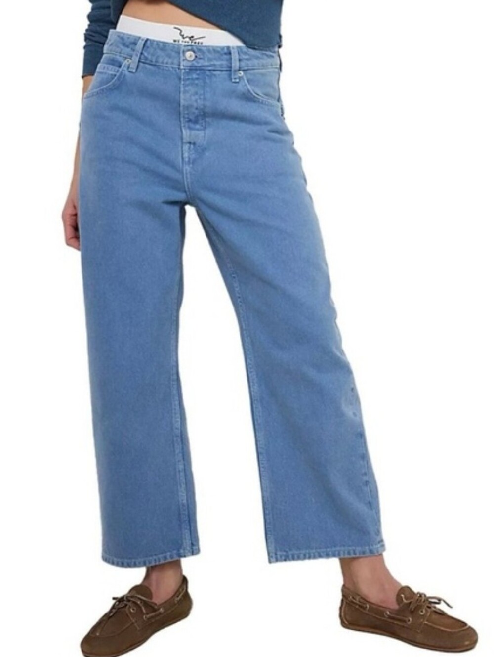 Free People Deep Trance Boyfriend Jeans in Ocean Light Blue